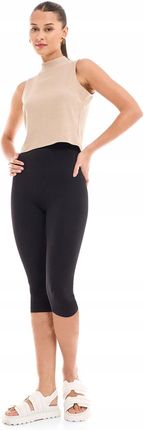 Legginsy Bawełniane Kolarki getry Rybaczki 3/4 Prążkowane Kryjące XL/XXL - zdjęcie 4