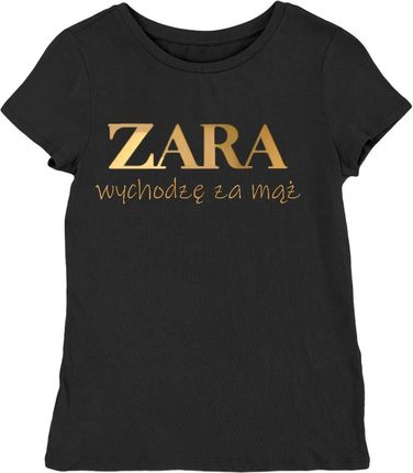 Koszulka damska ZARA wychodzę za mąż czarna M