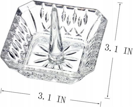 H&D Hyaline & Dora Taca Na Pierścionki Kwadratowa Szkło Kryształowe - zdjęcie 2