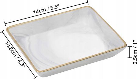 Belle Vous Organizer Na Biżuterię Tacka Ceramiczna Biała - zdjęcie 4