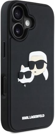 Karl Lagerfeld Etui Hc 3D Rubber Double Heads Do Apple Iphone 16 Czarny - zdjęcie 2