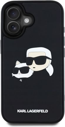 Karl Lagerfeld Etui Hc 3D Rubber Double Heads Do Apple Iphone 16 Czarny - zdjęcie 4