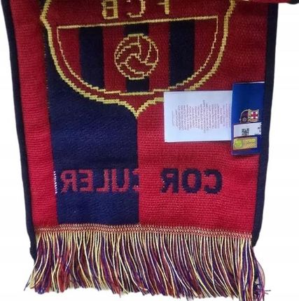 Szalik Piłkarski FC Barcelona BARCA CAMP NOU Tkany z Frędzlami 140x20 - zdjęcie 3