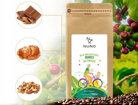 Nuno Ziarnista 1kg 100% Arabica Świeżo Palona Prezent Na Dzień Babci - zdjęcie 2
