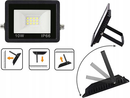 Naświetlacz Halogen Reflektor Led 10W 6000K Zewnętrzny Wodoodporny Ip66 - zdjęcie 2