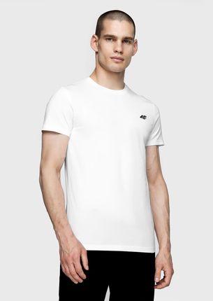 4F Gładki biały T-shirt Męski Regular Komfort i styl Rozmiar XXL - zdjęcie 3