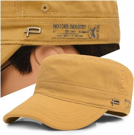 PATROLÓWKA Męska Czapka z Daszkiem Bawełniana BEŻOWA Pako Jeans