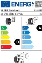 Kumho PS72 205/40R17 84Y XL