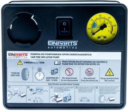Einparts Automotive Zestaw Naprawczy Do Opon Z Kompresorem 12V I Uszczelniaczem 450Ml Szybka Naprawa Epap07 - zdjęcie 3