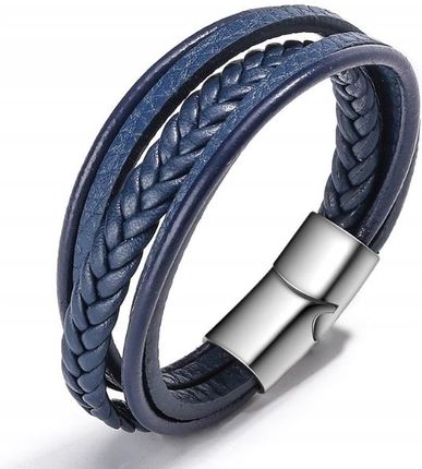 Bransoletka Granatowa Pleciona z Magnetycznym Zapięciem 19 cm