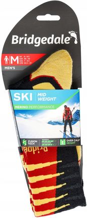 Skarpety Narciarskie Bridgedale Ski Mid Merino P Pattern Blk/Gld 48 - zdjęcie 3