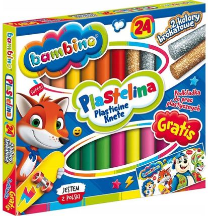 Bambino Plastelina 24 Kolorów Podkładka Gratis St.Majewski (PLK0080004)