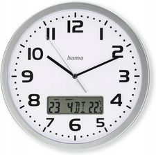 Zdjęcie Hama Zegar Elektroniczny Ścienny Z Dcf Moorea Data Temperatura Srebrny 30cm (1858780000) - Suchedniów