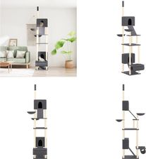 vidaXL Drapak Dla Kota Wysoki Sufit Ciemnoszary 277 303Cm Wieża Meble 1780857345