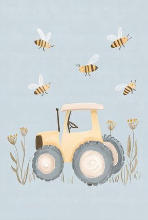 Plakat 61x91,5cm Wzory dla Dzieci, Chłopca Do Pokoju - Traktor