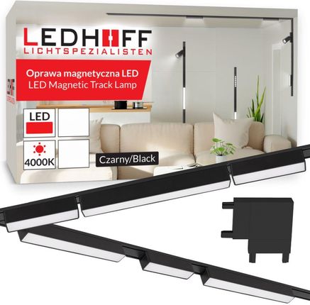 Ledhoff Oświetlenie Szynowe Magnetyczne Zestaw 2X Listwa 1M + 6X Lampa Led Czarny (B82962XB8156+3XB8180+3XB8182+B8170)