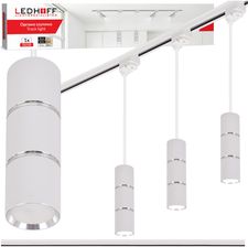Ledhoff Oświetlenie Szynowe Biały Srebrny 3X Lampa Wisząca 100Cm Gu10 Szyna 1M (B84273XB8279+B8015)