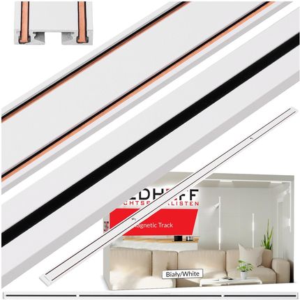 Ledhoff Szyna Oświetleniowa Led Szynoprzewód Magnetyczny 1M Biała 100Cm Listwa (B8157)