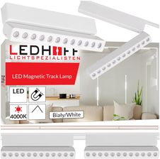 Ledhoff Oświetlenie Szynowe Magnetyczne Zestaw Listwa 1M + 2X Lampa Led Biała (B8489B8157+2XB8363)