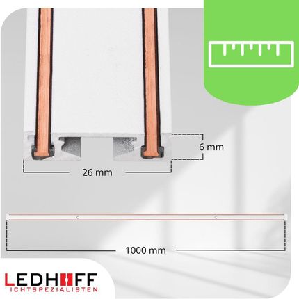 Ledhoff Oświetlenie Szynowe Magnetyczne Zestaw Listwa 1M + 2X Lampa Liniowa Led (B8303B8157+2XB8179) - zdjęcie 6