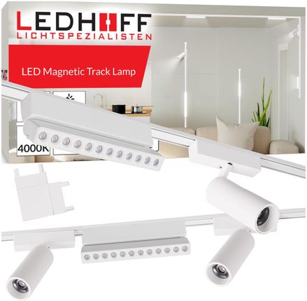 Ledhoff Oświetlenie Szynowe Magnetyczne Zestaw 2X Listwa 1M + 5X Lampa Led Biała (B84912XB8157+2XB8363+3XB8185+B8171)