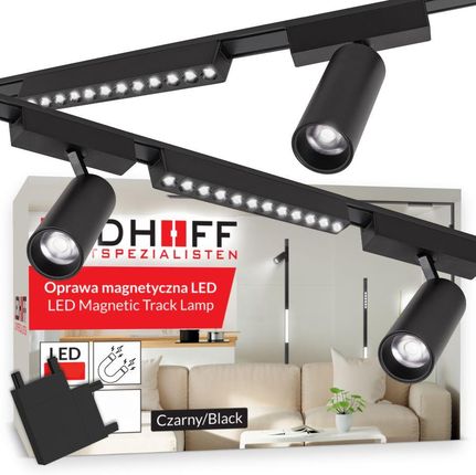 Ledhoff Oświetlenie Szynowe Magnetyczne Zestaw 2X Listwa 1M + 5X Lampa Led Czarny (B82922XB8156+3XB8184+2XB8178+B8170)