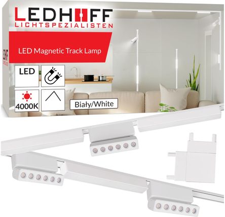 Ledhoff Oświetlenie Szynowe Magnetyczne Zestaw 2X Listwa 1M + 6X Lampa Led Biała (B84832XB8157+3XB8361+3XB8183+B8171)