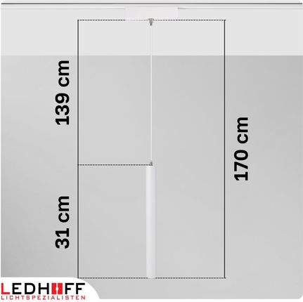 Ledhoff Oświetlenie Szynowe Magnetyczne Zestaw 2X Listwa 1M + 5X Lampa Wisząca Tuba Led Biała (B84962XB8157+5XB8365+B8169) - zdjęcie 2