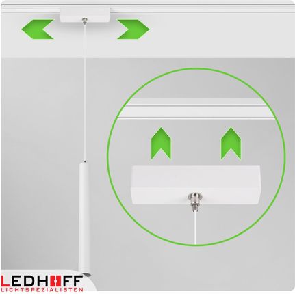 Ledhoff Oświetlenie Szynowe Magnetyczne Zestaw 2X Listwa 1M + 5X Lampa Wisząca Tuba Led Biała (B84962XB8157+5XB8365+B8169) - zdjęcie 5