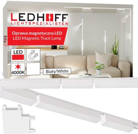 Ledhoff Oświetlenie Szynowe Magnetyczne Zestaw 2X Listwa 1M + 6X Lampa Led Biała (B83172XB8157+3XB8181+3XB8183+B8171)