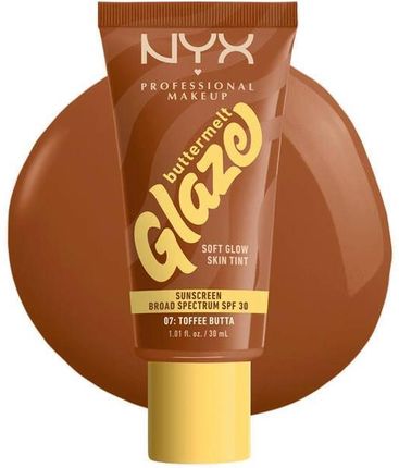 Nyx Professional Makeup Buttermelt Glaze Soft Glow Skin Tint Spf30 Podkład Wszystkie Rodzaje Cery 30ml Odcień 07 Toffee Butta - zdjęcie 2