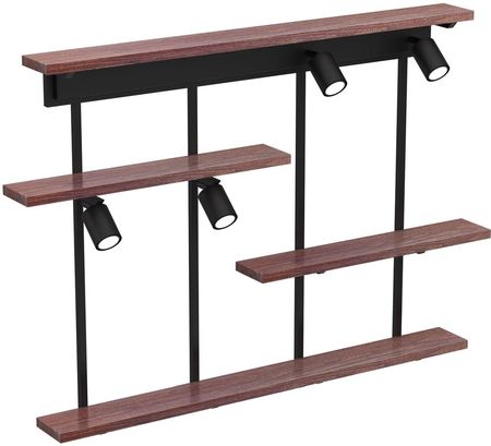 Luminex Kinkiet/Półka 4X Shelf Black/Dark Wood 4Xgu10
