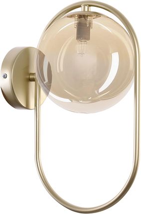 Candellux Cordel Kinkiet 1X28W G9 Ring Mosiądz Klosz Bursztynowy Złoto Brązowy (2144075)