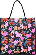 Monnari Torebka Shopper Pojemna Torba na zakupy KWIATY różowe