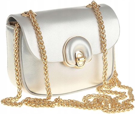 ERICK STYLE Torebka damska srebrna listonoszka kuferek H0968 Silver