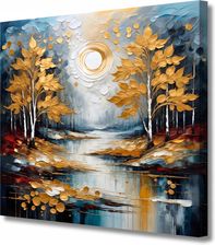 Obraz Na Płótnie Do Salonu Złoty Zachód Słońca 80x80 cm 1783854131