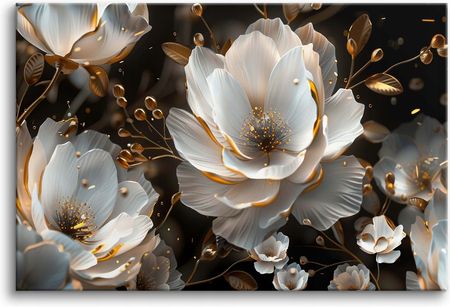 Obraz na płótnie do sypialni obraz na ścianę do salonu Kwiaty 3D 80x120 1783976987