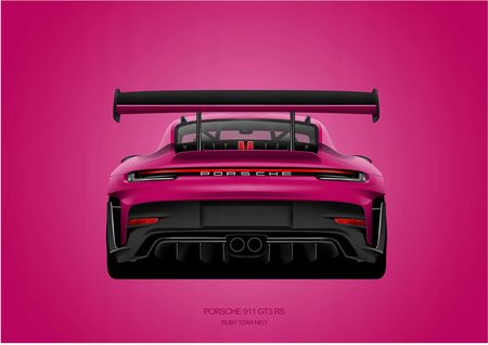 Plakat Porsche 911 GT3 Rs tył 21x29,7cm obrazek do warsztatu