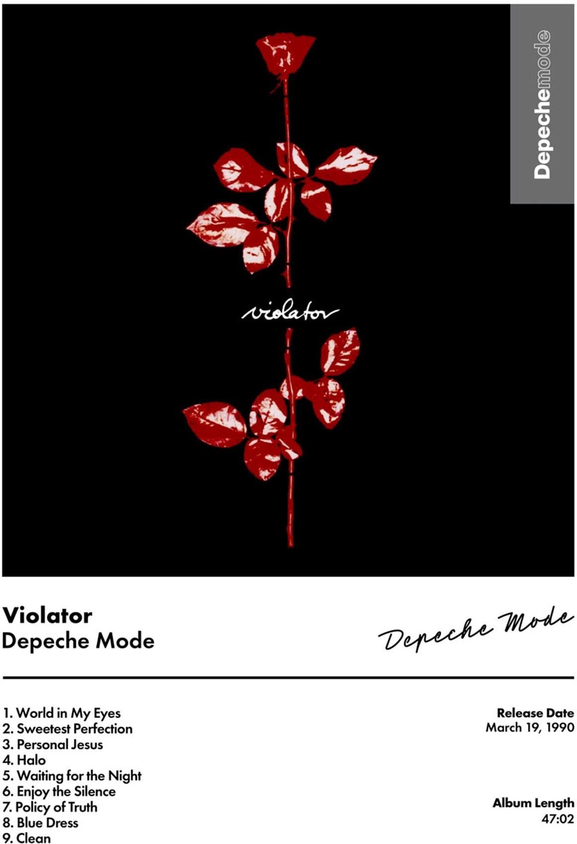 Plakat Depeche Mode Violator Płyta CD Vinyl Cover 1783893004