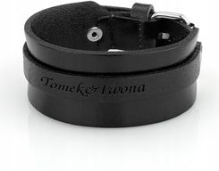 Zdjęcie Skórzana Męska Bransoletka z grawerem - Boguchwała