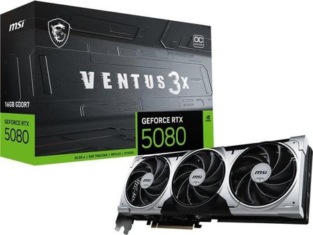 Karta graficzna MSI GeForce RTX 5080 16G VENTUS 3X OC DLSS 4 (V531095R)