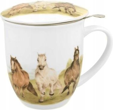 Kubek porcelanowy 400ml z zaparzaczem Konie W Galopie na Walentynki 1784183992