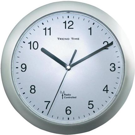 Ścienny Analogowy Radiowy Srebrny 25cmx3,8cm