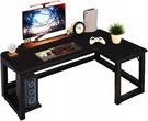 Muvuhome Biurko Narożne Gamingowe Komputerowe Duże Nowoczesne Czarne Loft Stół 140Cm