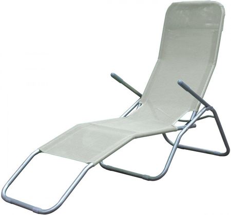 Leżak Fotel Składany Ogrodowy Grawitacyjny Szary