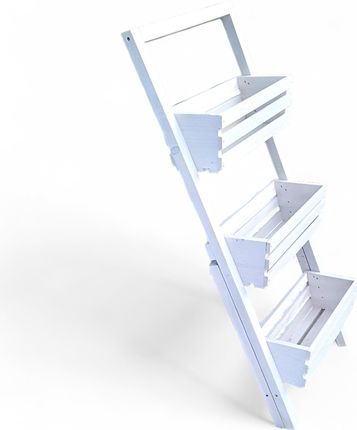 Drewniany Kwietnik Rozkładany Drabinka Stojak Na Kwiaty Biały - zdjęcie 5