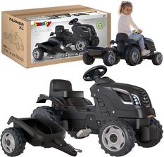 Zdjęcie Smoby Traktor XL Na Pedały Z Przyczepką Dla Dzieci Czarny 710131 - Radlin