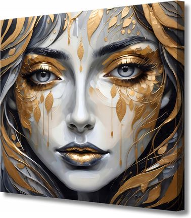 Obraz Na Płótnie Abstrakcyjny Portret Boho Złota Bogini 20x20 cm 1785203850