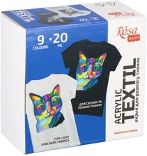 Zdjęcie Rosa Talent Farby Do Tkanin Zestaw 9 Kolorów 20Ml - Pieniężno