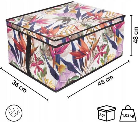 Floral w kwiaty organizer do szafy z pokrywą 50x40x25cm 1784351957 - zdjęcie 2